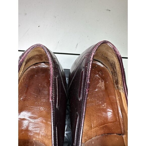 Church\'s Burgundy Leather Tasselled Shoes Loafers Mens 10.5 US
